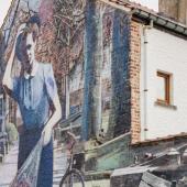 Muurschildering van Hortense Daman in de Bierbeekstraat Muurschildering van Hortense Daman in de Bierbeekstraat