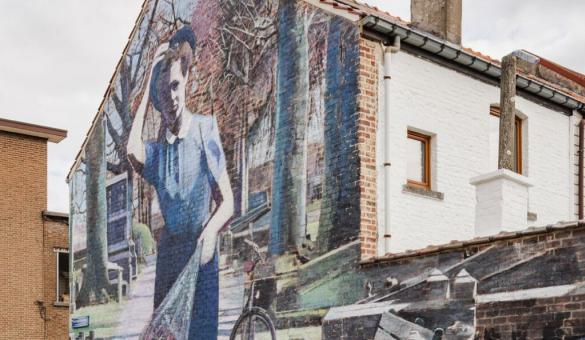 Muurschildering van Hortense Daman in de Bierbeekstraat